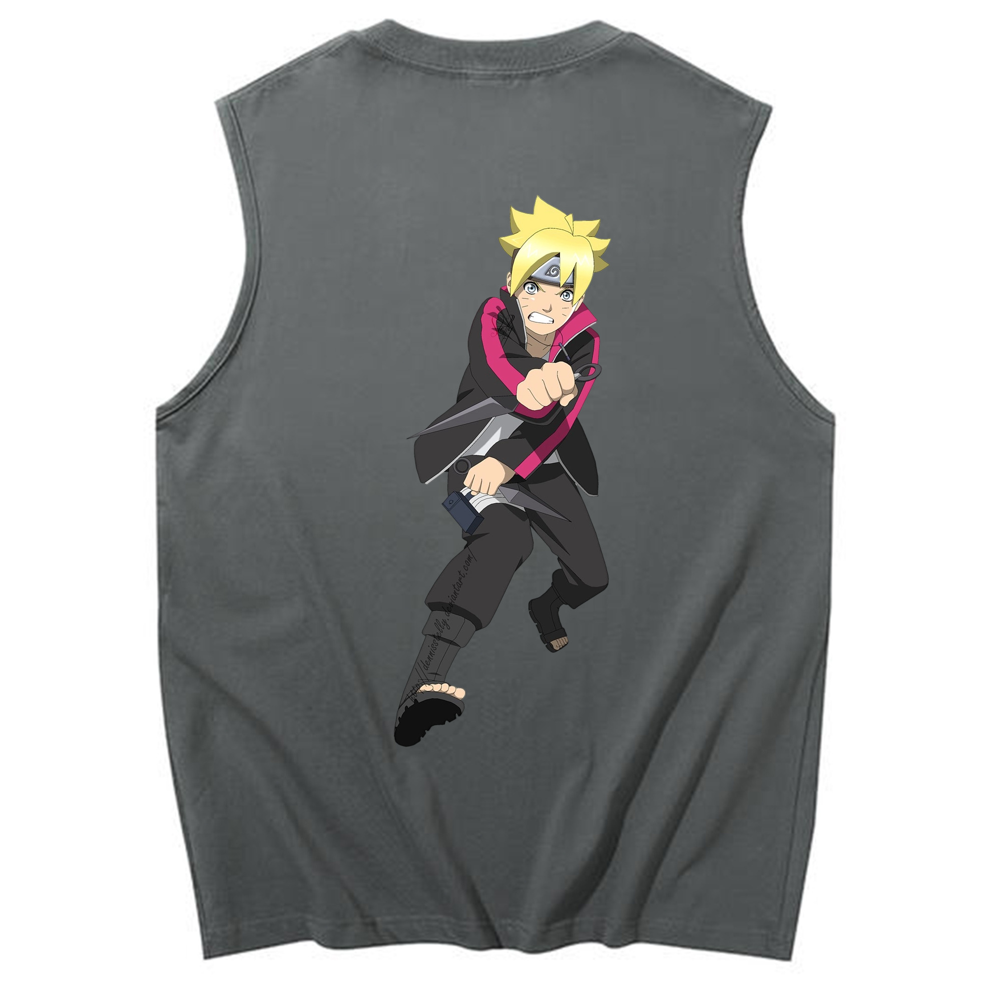 （画像用） NARUTO -ナルト- うずまき ボルト Uzumaki Boruto コットン100％タンクトップ（背面プリント）